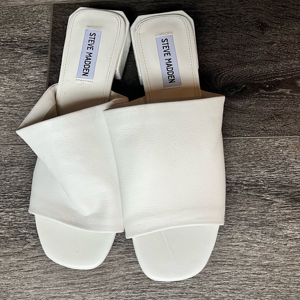 Steve Madden Women's White Slide Sandals